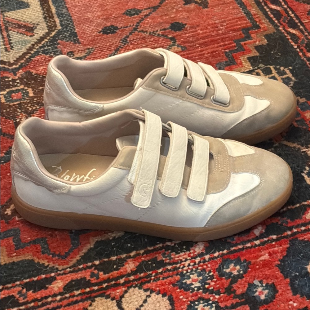 Blowfish Beige and Cream Velcro Sneakers